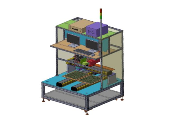 Floor-standing three-axis laser engraving machine (dual desktop)-----Cing Lian Ltd.